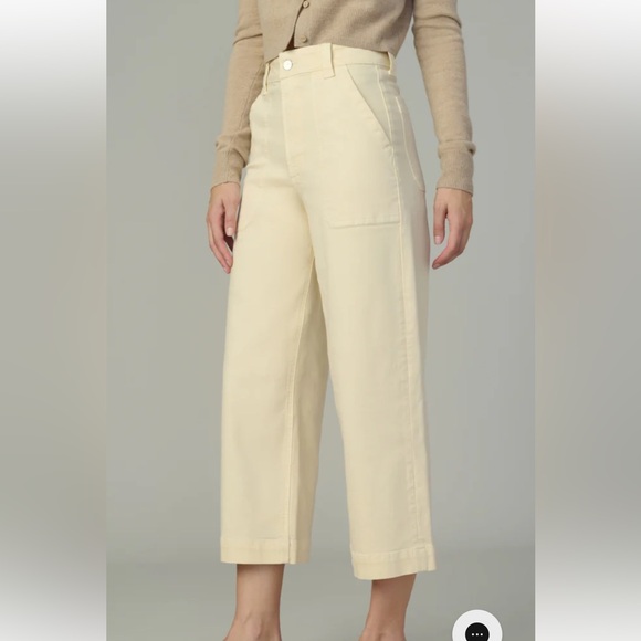 NWT Joes jeans Chloe utility high rise wide leg crop jeans in crème brûlée sz 29 - Picture 7 of 12